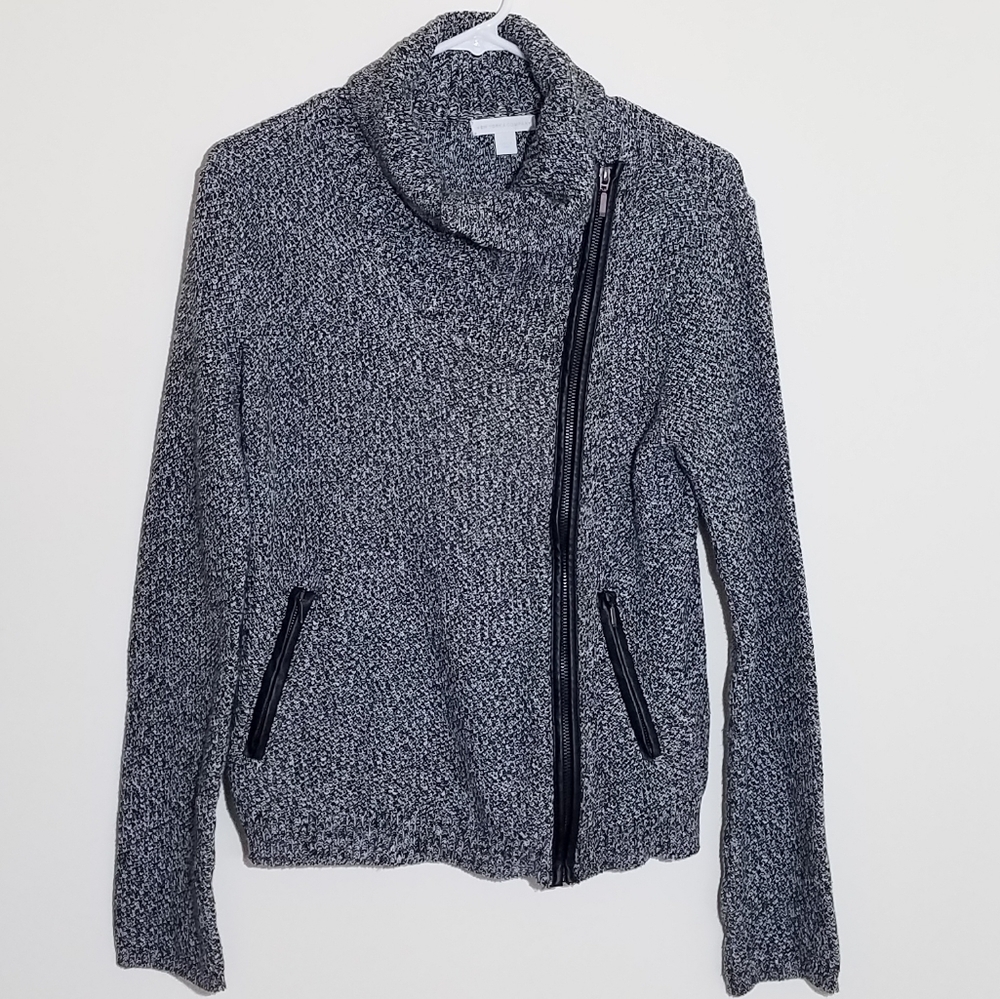 New York & Company Asymmetrical Knit Jacket M